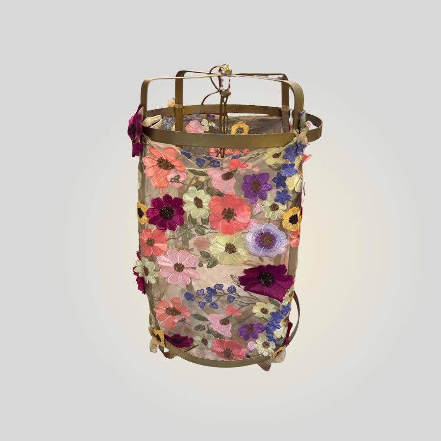 Floral Fabric Pendant Light